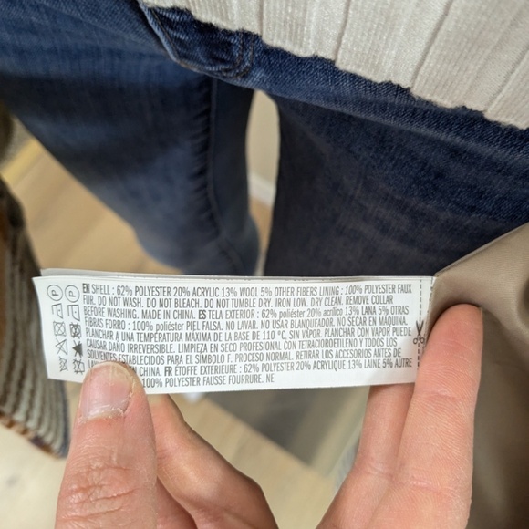 Forever 21 Thick Houndstooth Plaid Orange & Brown Winter Coat Size M - Picture 5 of 5